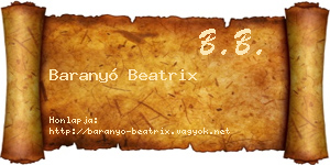 Baranyó Beatrix névjegykártya